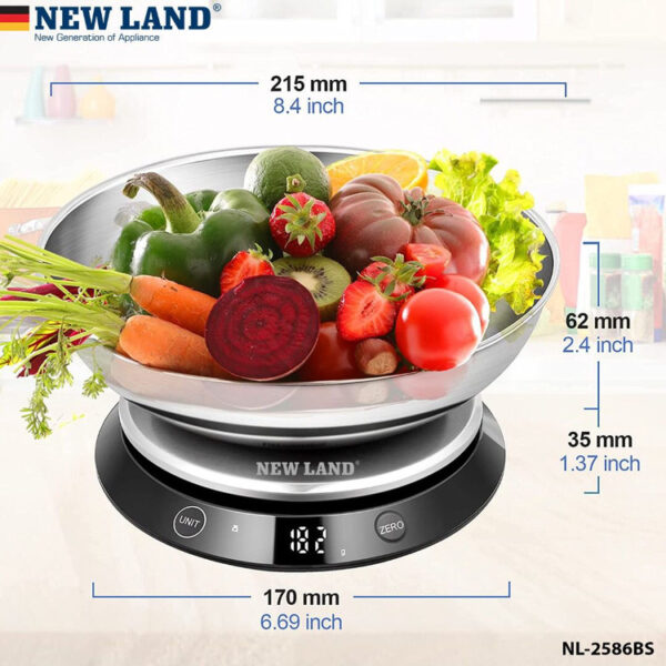 ترازوی آشپزخانه دجیتال نیولند مدل 2586BS