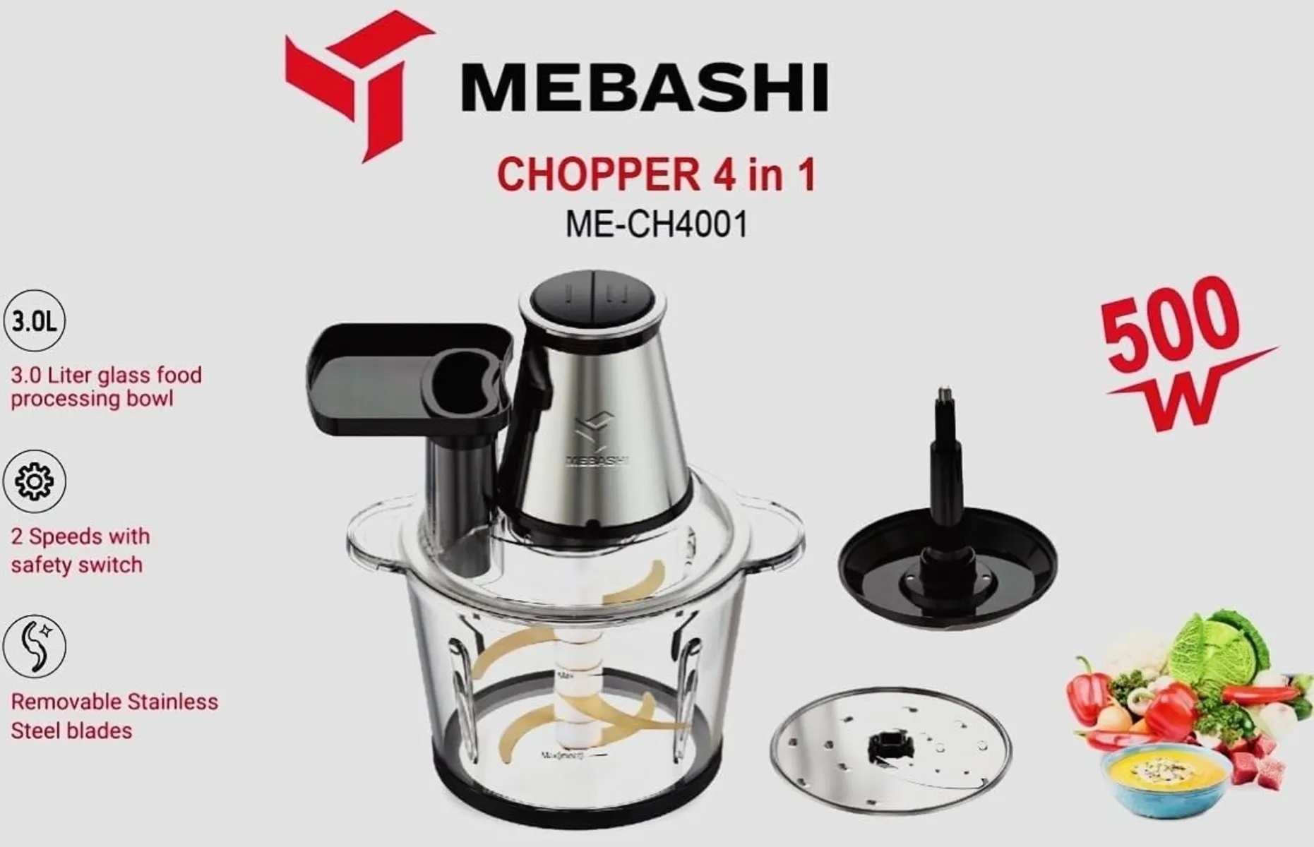 سالاد ساز و خردکن مباشی مدل 4001 | خرید سالادساز Mobashi اصل