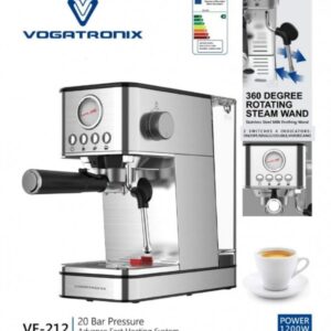 اسپرسوساز ووگاتی VE-212 | فشار 20 بار و بدنه استیل ضد زنگ