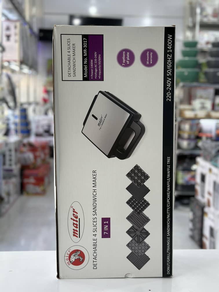 ساندویچ ساز اصلی هفت کاره مایر مدل MR-3017 | خرید Mayer 7-in-1 Sandwich Maker