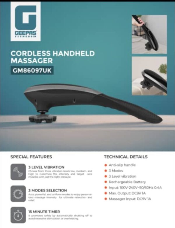 ماساژور جدید جیپاس مدل 86097 اصل | ماساژور شارژی با 3 سرعت