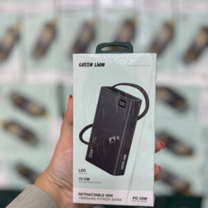 پاوربانک Green Lion مدل Retractable 35W 10K | خرید پاوربانک گرین لاین