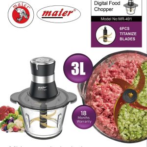 خردکن مایر MR491 | خردکن ۳ لیتر با ۶ تیغه استیل ضدزنگ