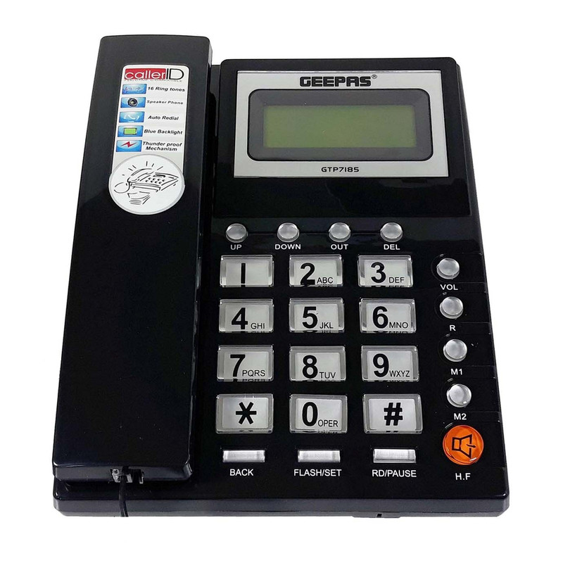 تلفن رومیزی جیپاس GTP7185 | خرید تلفن رومیزی جیپاس با دفترچه و حافظه تماس