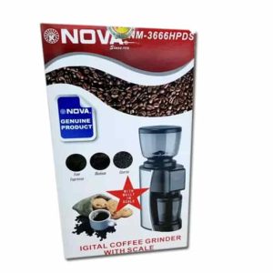آسیاب قهوه دیجیتال نوا NM-3666HPDS | خرید آسیاب قهوه خانگی نوا از ریوکالا