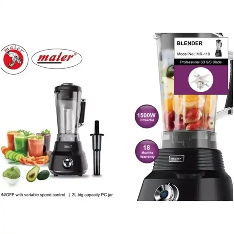 مخلوط کن مایر MR119 ظرفیت 2 لیتر | خرید مخلوط کن استیل از ریوکالا