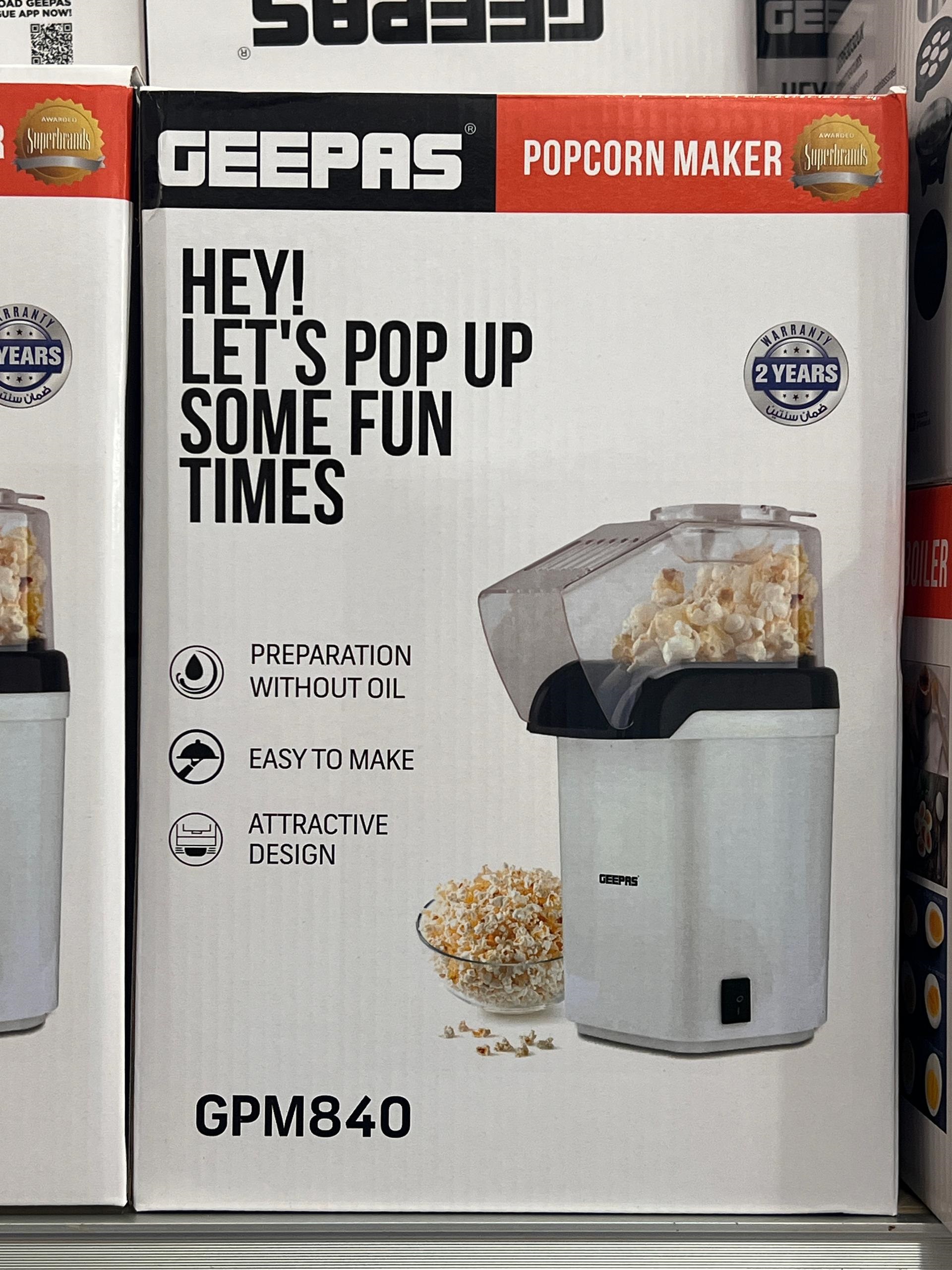 پاپ کورن ساز جیپاس GPM840 | خرید پاپکورن ساز بدون روغن از ریوکالا