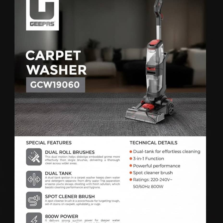 فرش شوی جیپاس مدل GCW19060 | شستوشوی عمیق فرش و مبل