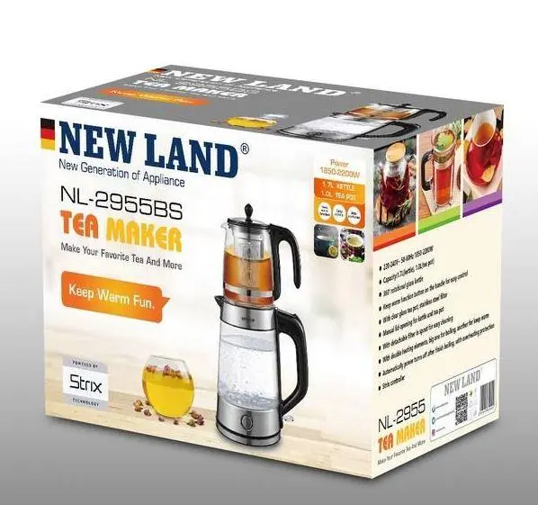 چایساز نیولند NL-2955 | خرید چای ساز استیل و شیشهای Newland